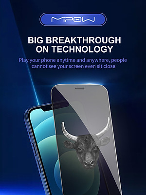 Miếng Dán Cường Lực Mipow Kingbull Chống Nhìn Trộm Premium HD (2.7D) iPhone 13 Mini / iPhone 13/ iPhone 13 Pro/ iPhone 13 ProMax_ Hàng Chính Hãng