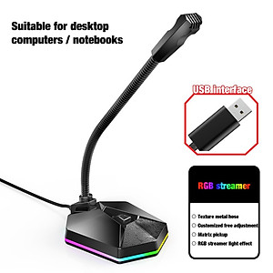 Microphone Led RGB TSP2012 kết nối USB cho máy tính - hàng nhập khẩu