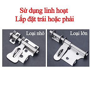 Chốt Khóa Cửa Then Ngang KUNBE Chất Liệu Thép Không Gỉ Có Lỗ Gài Phù Hợp Nhiều Loại Cửa, Tủ