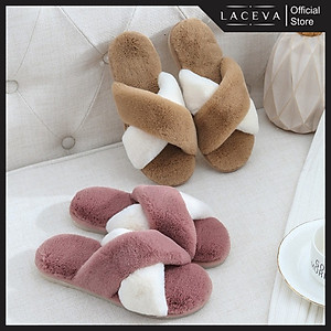 Dép Bông Đi Trong Nhà Đế Cao Su Đúc Cao Cấp LACEVA DP95