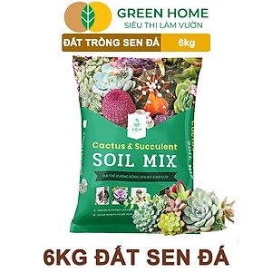 Đất Trồng Sen Đá Greenhome, Soil Mix, Bao 6kg, Trộn Sẵn, 85% Đá Khoáng, Phát Rễ Nhanh, Lên Màu Nhanh, Thoát Nước Tốt