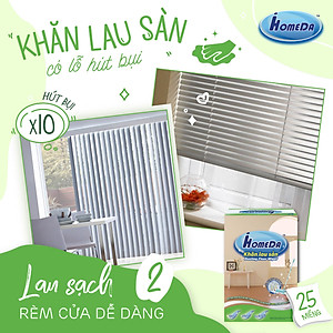Combo 4 Tặng 1 Hộp Khăn lau sàn hút bụi tĩnh điện Ihomeda ( 25 khăn/ hộp) -  Combo 4 Free 1 iHomeda static dusting floor dry wipes ( 25 sheets/ box)