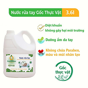 Nước Rửa Tay Gốc Thực Vật Peace Mass An Toàn Cho Da Nhạy Cảm (Thuộc nhóm Sản phẩm Lành tính) Can 3.6 Lít