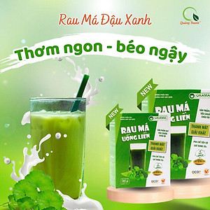 Bột Rau Má Đậu Xanh Quảng Thanh Hộp 180g ( 15g*12gói) - Mát gan, detox, giảm mụn, giảm cân, giải nhiệt cơ thể