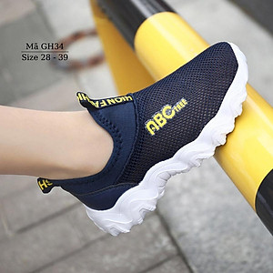 Giày lười bé trai - Giày lưới thể thao êm nhẹ thoáng khí mang mùa hè cho trẻ em học sinh nam tiểu trung học 4 - 12 tuổi GH34