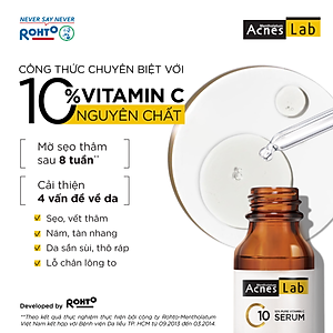 Seum VItamin C 10% dưỡng trắng mờ thâm sạm Acnes Lab C10 serum 15ml