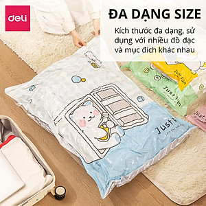 [KHÔNG CẦN DÙNG BƠM] Túi Hút Chân Không Đựng Quần Áo Chăn Ga Gối , Thú Bông Deli - Loại Dày Cao Cấp Bọc Để Chăn Màn 2 Lớp Khóa Zip Chống Rò Rỉ Hơi Bảo Vệ Quần Áo, Chăn Ga Khỏi Ẩm, Nấm Mốc, Chống Nước Tuyệt Đối