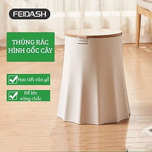 Thùng Rác Gia Đình Hình Gốc Cây Nắp Vân Gỗ Dễ Thương FEIDASH TG3700 - Thiết kế độc đáo mới lạ tạo điểm nhấn cho không gian gia đình bạn - Đáy thùng rác to giúp đứng vững chãi không lo bị đổ bởi lực tác động - Cấu tạo 2 lớp tháo rời dễ dàng vệ sinh hơn