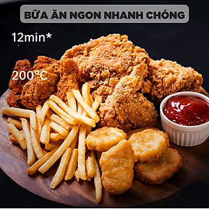 Nồi Chiên Không Dầu Kèm Vỉ Nướng 2-in-1 Mishio MK407: Nâng Tầm Món Ngon, Tiện Lợi Vượt Trội - hàng chính hãng