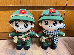 Gấu Bông Yêu Nước Chú Bộ Đội 25 cm - ZooZoo 25250 - Màu Xanh Lá