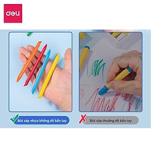 Bộ Bút Sáp Màu Hữu Cơ Cho Bé Tập Vẽ Tranh Tô Màu Deli - Không Phai Màu An Toàn Cho Trẻ Không Dính Tay - Phù Hợp Mĩ Thuật Học Sinh