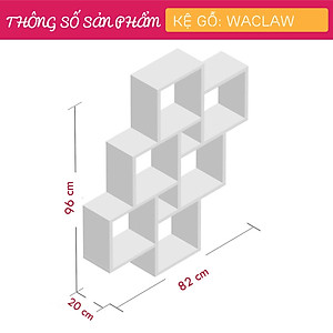 Kệ trang trí gỗ thiết kế mới lạ SMLIFE Waclaw