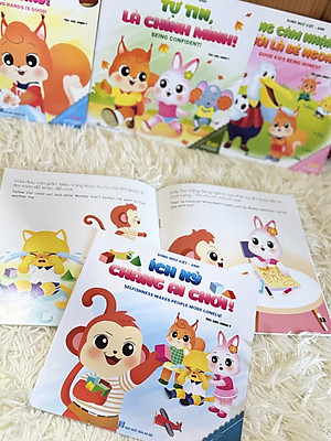 Sách Truyện Ehon Nhật Bản- Combo 10 cuốn Sách Ehon Ươm Mầm Kỹ Năng Sống dành cho trẻ (Song ngữ Việt Anh)