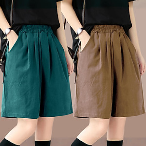 Quần kiểu nữ ống rộng, chất liệu vải Đũi xước, mềm mịn, mặc mát, Quần Short nữ đẹp Nesa Shop