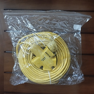 CUỘN DÂY ĐIỆN 16A - 250V DÀI 25M KÈM Ổ CẮM ĐÚC VÀ PHÍCH CẮM ĐÚC LIỀN DÂY CHỊU LỰC CAO CẤP (5 Ổ CẮM, DÂY 2 x 4 LI) - Hàng Chính Hãng