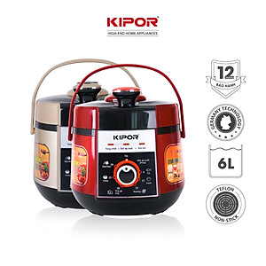 Nồi áp suất điện KIPOR KP-AS351 - 6L - Điều khiển cơ đa chức năng 7 trong 1 - Lòng nồi 5 lớp chống dính TEFLON - Hàng chính hãng