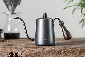 Ấm bình rót nước nóng pha cà phê bằng inox, cán gỗ CAFE DE KONA
