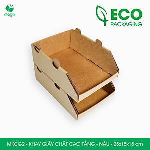 MKCG2 - 25x15x15 cm - 20 Khay giấy chất cao tầng bằng giấy carton siêu cứng, kệ giấy đựng đồ văn phòng, khay đựng dụng cụ, khay linh kiện, kệ phân loại dụng cụ