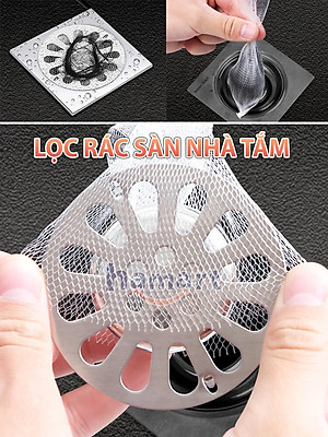 100 Túi Lưới Lọc Rác Bồn Chậu Rửa Chén Bát Có Chun Bo Gom Đựng Rác Tiện Lợi