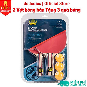 Vợt bóng bàn combo 2 chiếc tặng kèm 3 quả bóng dododios và túi đựng