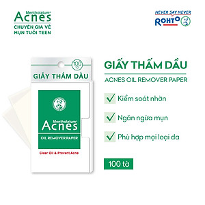 Giấy thấm dầu kiểm soát nhờn, ngừa mụn Acnes Oil Remover Paper 100 tờ