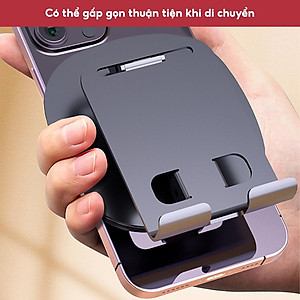 Giá Đỡ Điện Thoại Máy Tính Bảng Hợp Kim Nhôm Xoay 360 Độ, Kiểu Dáng Công Nghệ, Gấp Gọn Tiện Lợi- hàng nhập khẩu