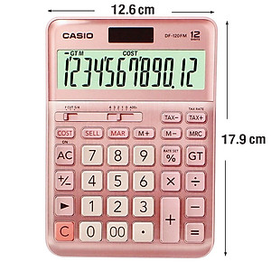 Máy Tính CASIO DF-120FM Cỡ Trung Bề Mặt Kim Loại Số To