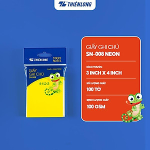 Giấy ghi chú - Giấy notes Neon Thiên Long - Nhiều kích thước