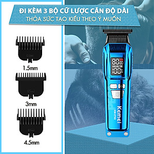 Tông đơ chấn viền Kemei KM-2795 lưỡi cắt mạ carbon DLC cao cấp công suất mạnh mẽ 8W sạc nhanh USB pin lâu - Chính hãng