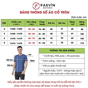  Áo thun nam Fasvin TS20218.HN ngắn tay không cổ vải cotton
