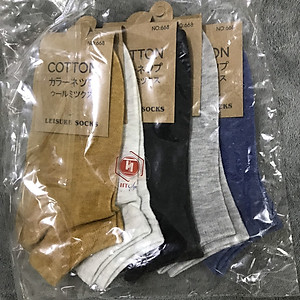 Set 10 đôi Tất cổ ngắn Nam Nữ, Vớ nữ cổ ngắn xuất Nhật