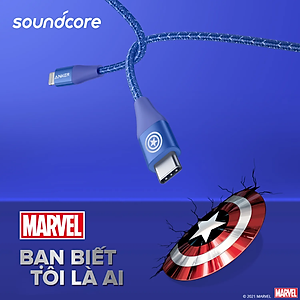 Cáp Sạc ANKER PowerLine+ III USB-C TO Light.ning dài 1.8M - ANKER A9551 - Phiên Bản Marvel - Hỗ Trợ Sạc Nhanh Cho iPhone