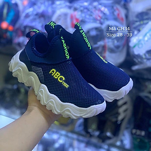 Giày lười bé trai - Giày lưới thể thao êm nhẹ thoáng khí mang mùa hè cho trẻ em học sinh nam tiểu trung học 4 - 12 tuổi GH34