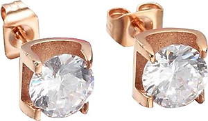 Bông tai Titan đính đá BT243 - Màu Đồng (2 chiếc)