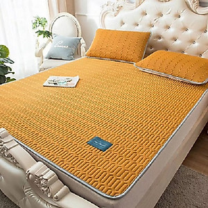 Chiếu điều hòa cao su non cao cấp, Chiếu mát mùa hè họa tiết trơn MINIIN - Tặng kèm 2 vỏ gối