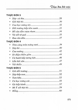 Sách Thực Đơn Đãi Tiệc