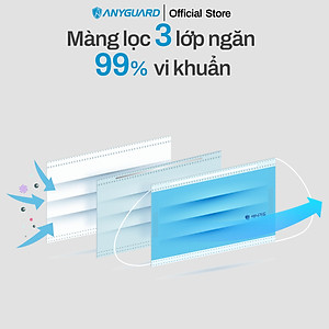 Khẩu Trang Y Tế Hàn Quốc Chính Hãng ANYGUARD 3 Lớp Kháng Khuẩn, Vải Mịn An Toàn Cho Da Nhạy Cảm - Dành Cho Người Lớn (Hộp 50 cái)