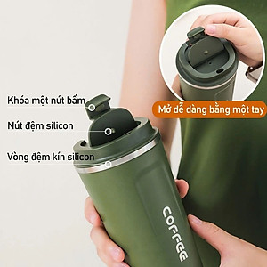 Cốc Giữ Nhiệt Coffeeholic Inox 304 Dung Tích 510ml Cao Cấp Kiểu Dáng Hàn Quốc Cầm Tay Sang Trọng- Hàng Chính Hãng