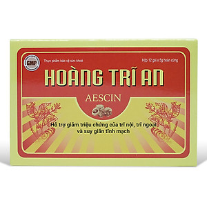 Thực phẩm bảo vệ sức khoẻ cho người bị trĩ nội, trĩ ngoại, trĩ hỗn hợp và suy giãn tĩnh mạch Hoàng Trĩ An - Hộp 12 gói 5g  