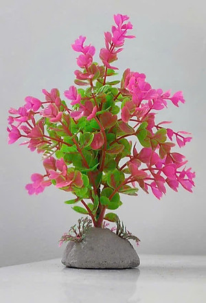 Cây Nhựa Trang Trí Bể Cá Thủy Sinh Lớn Tím Hồng Cao 20cm (Mã PK01)