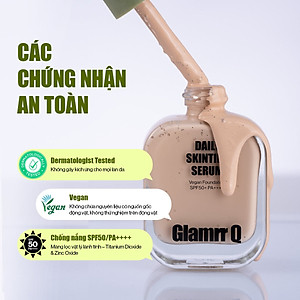 [MỚI] Kem Nền Serum Căng Bóng Glamrr Q Daily SkinTint Serum Vegan Foundation SPF50+/PA++++ (30ml) màu #01 sáng vừa