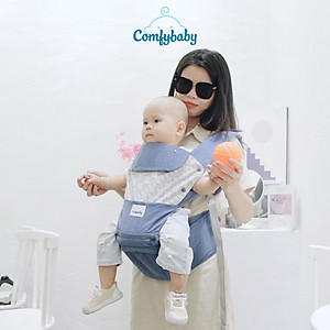 Địu ngồi trẻ em cao cấp siêu mềm - siêu thoáng 4 tư thế Comfybaby CF119HC003 cho bé từ sơ sinh tới 36 tháng có mũ đỡ đầu