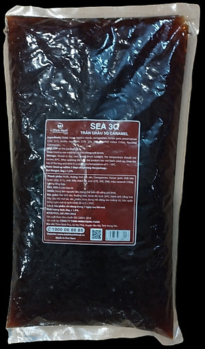 Trân Châu 3Q Sea Jelly Caramel 2 kg / Thạch 3Q Caramel Sea Jelly Đường Đen (ngon, dai giòn sần sật - dùng trực tiếp mà không cần nấu hay chế biến khác)