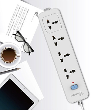 Ổ Cắm Điện Gongniu 4 Ổ Đa Năng 1 Công Tắc – Công Suất 10A/250/2500W – Trắng – Chính Hãng (N1040)