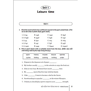 Đề Kiểm Tra Tiếng Anh 8 (dùng kèm sgk kết nối tiếng anh 8 global success)