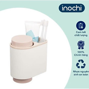 Kệ treo bàn chải đánh răng đa năng Nachi 2 cốc chất liệu nhựa nguyên sinh an toàn - Chính hãng inochi ( Tặng kèm khăn lau pakasa) Giao màu ngẫu nhiên