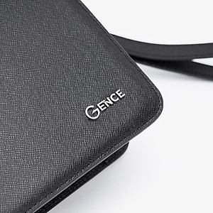 Ví Da Cầm Tay Clutch Nam Hàng Hiệu GENCE CK14 Da Bò Khóa Số Cao Cấp Màu Đen