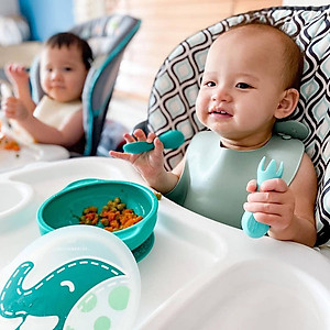 Bát tập ăn silicon có nắp và đế hút chân không chống đổ cho bé Marcus & Marcus, từ 12 tháng - Ollie