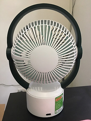 Quạt sạc tích điện SUNHOUSE SH7116, quạt mini để bàn kiêm đèn ngủ, 3 mức gió siêu mát - Hàng chính hãng