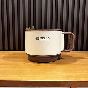 Nồi Lẩu Điện Mini 1.5L Mishio MK392 600W lòng nồi inox 304 không gỉ sét - hàng chính hãng